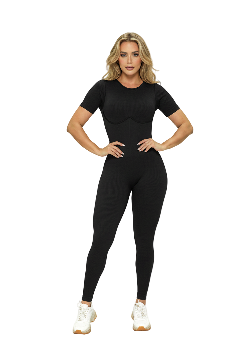 Enterizo largo manga corta lineas en faja Ref.441 PU